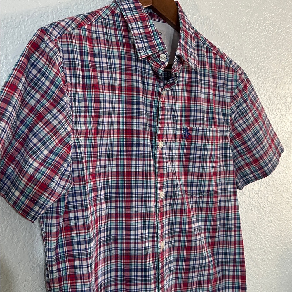 Original Penguin Red and Blue Plaid Shirt - Picture 3 of 10